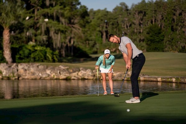 Tee off into leisure on our pristine golf course, where every swing comes with a view.