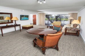 Our living space: a warm, inviting hub equipped with all you need for a perfect evening in.