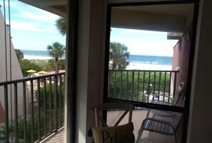 View of the beach from living room