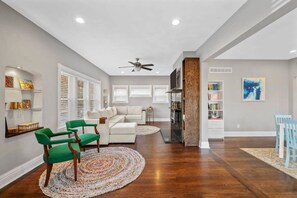 Stylish furnishing and a natural color palette make this home inviting and cozy!