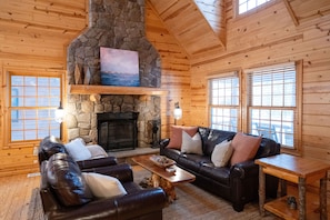 Main Living Space with Indoor Fireplace