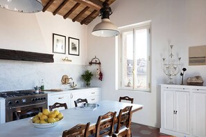 The large, fully equiped kitchen is a great place to gather each day.