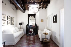 The skylight in the living room adds natural light creating a wonderful place to relax.
