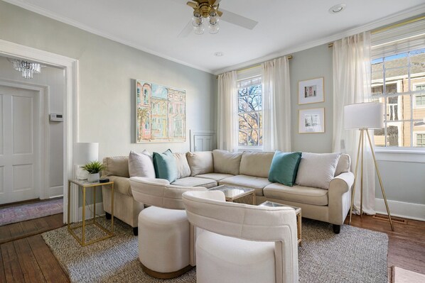 Palmetto House: Backyard Serenity, Balcony Views