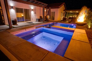 Jacuzzi/ Poolside Lights On Night