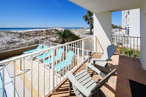 Balcony View - Gulf Dunes Resort Unit 117 Okaloosa Island Fort Walton Beach Vacation Condos by Sunset Resort Rentals