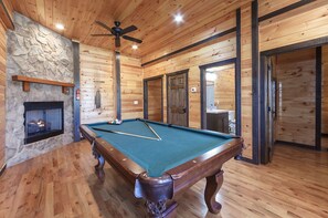 Ready for some competitive activities....head downstairs for a game of pool by the fireplace. Be careful you can loose track of time down here.