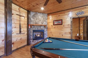 Ready for some competitive activities....head downstairs for a game of pool by the fireplace. Be careful you can loose track of time down here.
