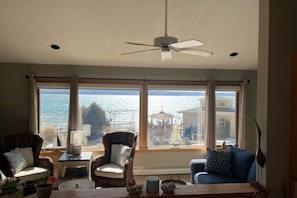 Living room with view of the lake