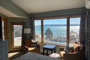 Master bedroom with view of the lake