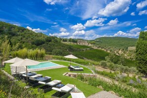 Activities, Amenities, Balcony / Terrace / Patio, Building Exterior, Pool, Room Detail, Spring, Summer