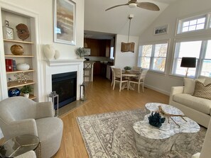 Living room #1 with gas fireplace.