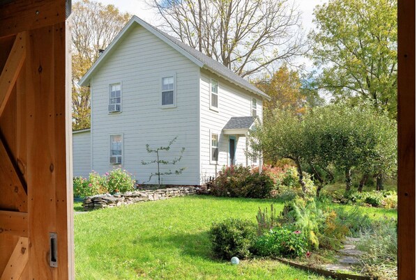 The cottage at Three Corner Farm, a view from the barn.