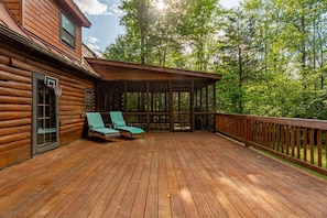 Large deck with sun loungers
