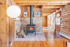 Immerse into the warmth of the wood stove