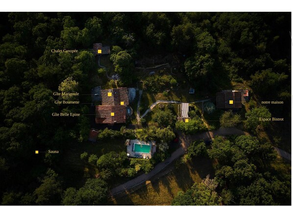 Vue aérienne domaine entier descriptif