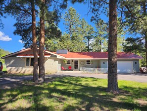 Summer- large trees help shade to keep cool. 