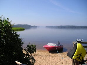 the lake (only one rowing boat is available)