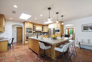 Kitchen with lots of natural light/ skylights