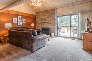 Living Room, Flatscreen TV, Wood Burning Fireplace