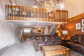 Living Room, Flatscreen TV, Wood Burning Fireplace