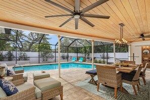 Relax and unwind in this awesome pool space!