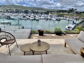 View from relaxing outdoor setting.