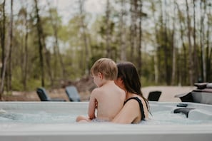 Take a dip and relax in our hot tub