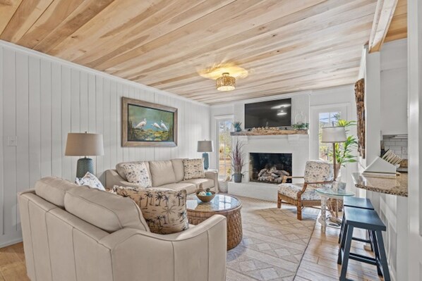 Sink into these comfy sofas and enjoy a family movie night.