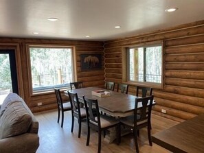 Dining table expands to seat 12