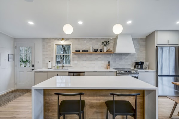 Fully stocked modern kitchen