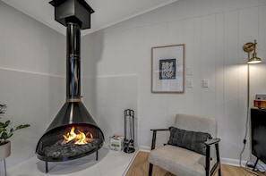Vintage 1960s era Preway fireplace with complementary firewood provided on site