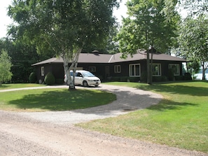 Private paved road side View.