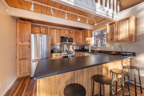 Remodeled kitchen with plenty of counter space