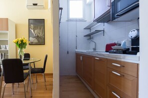 View of living room and kitchen