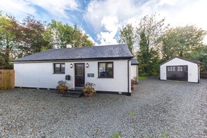 Roseberry Cottage in Coniston in the Lake District exterior front and garage