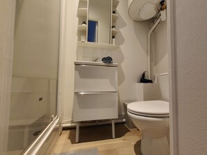 Shower room: 80x80 cm² shower + single vanity unit + toilet