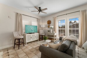 Living room with queen sleeper sofa