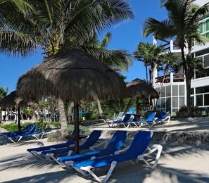 Our Beach is Twice the Size as Others With Plenty of Loungers and Palapas