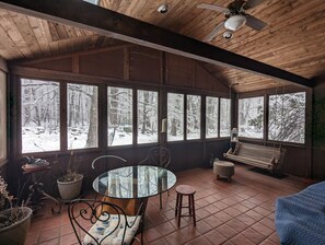 Porch in winter (floor to ceiling screens in summer)