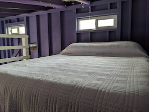 queen air matress in sleeping loft