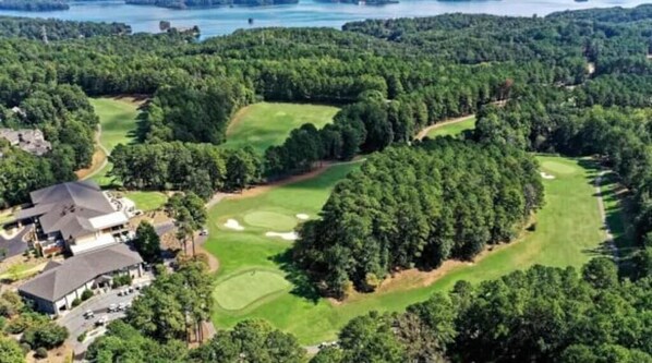 Aerial view of the golf course.