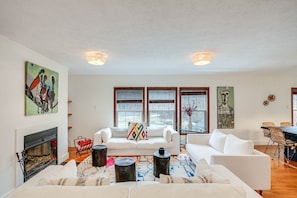 Living Room | Wood-Burning Fireplace | 2nd Floor