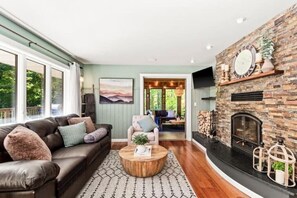 Unwind in our cozy living room with comfortable sittings and stylish decor