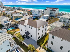 Aerial view of the property and the beautiful Emerald Coast!