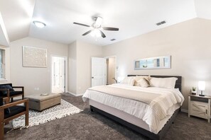 Rest easy in a bedroom that combines comfort with contemporary design.