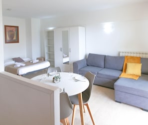 Table and sofa