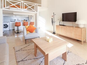 Living room and open kitchen