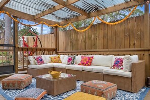 Embrace outdoor serenity with this inviting patio lounge.