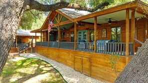 Large spacious porches with ceiling fans. 